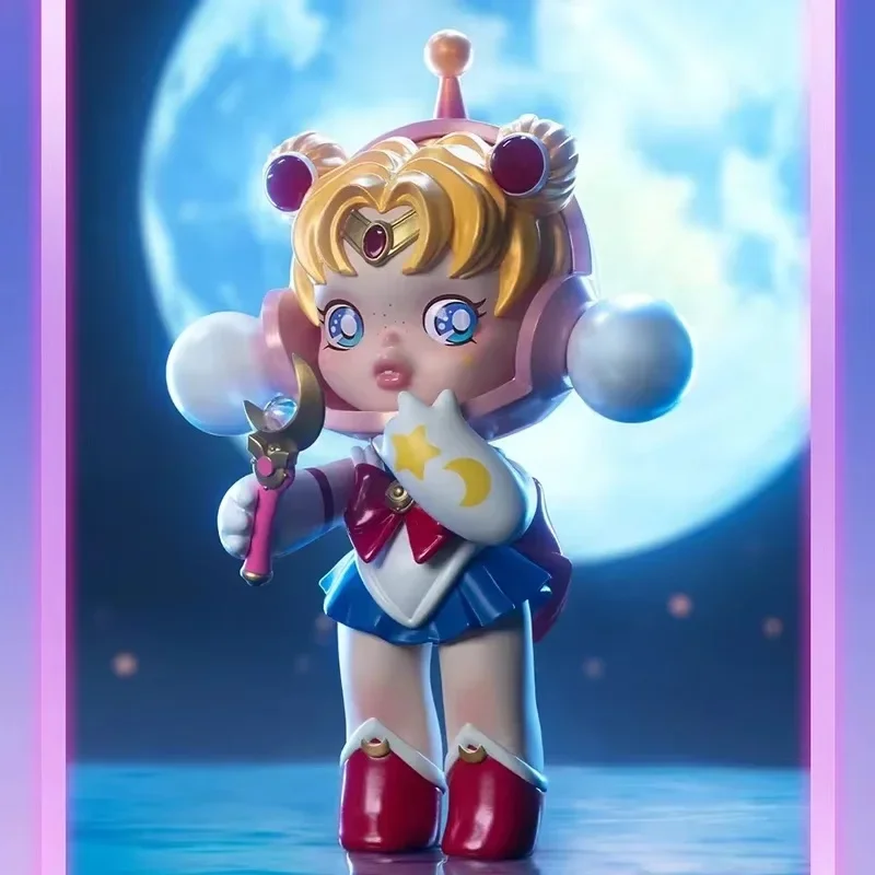 Echte Sailor Moon X Skullpanda Kawaii Figuren Modell Spielzeug Puppe Skullpanda Modell Actionfigur Desktop Dekor Mädchen Überraschungsgeschenk