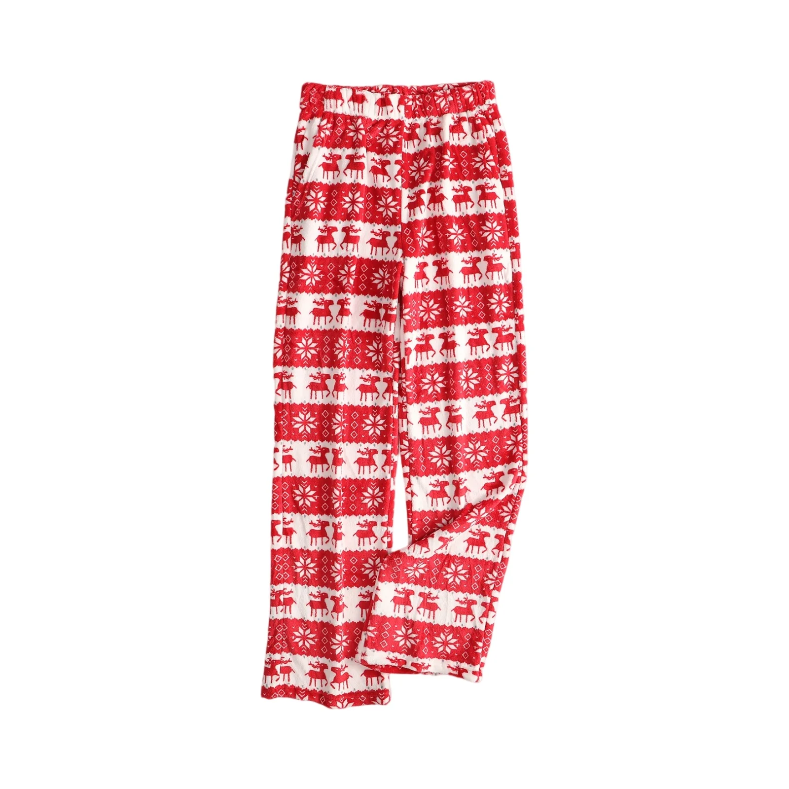 Calças de pijama femininas calças de pijama de pelúcia outono inverno calças de pijama de pelúcia estrela calças de sono macio cintura elástica calças de pijama