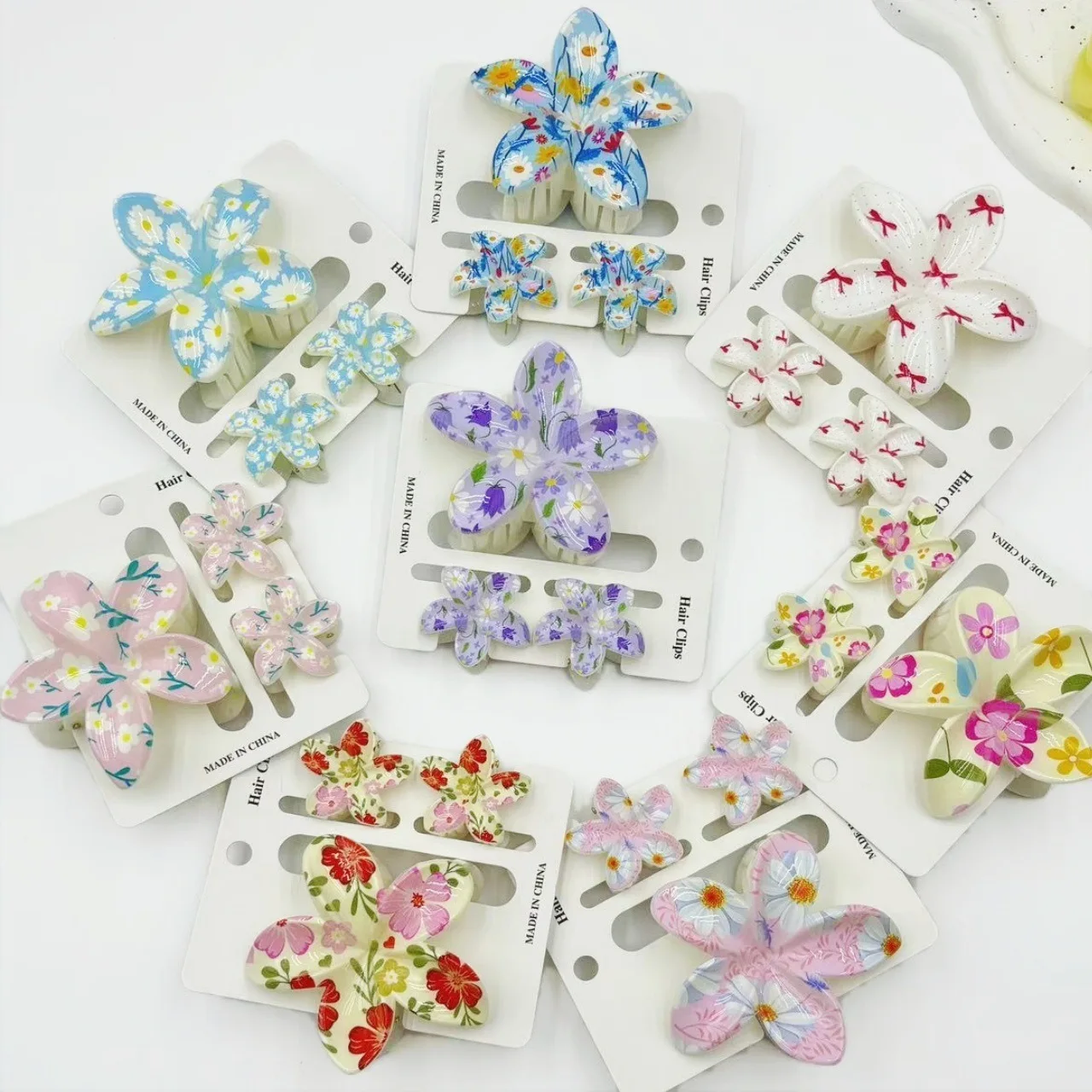 

3 шт., заколка для волос в виде акулы с бантом и цветочным принтом для сладких отпуска, зажим для волос, элегантная свадебная заколка для хвоста, аксессуары для волос