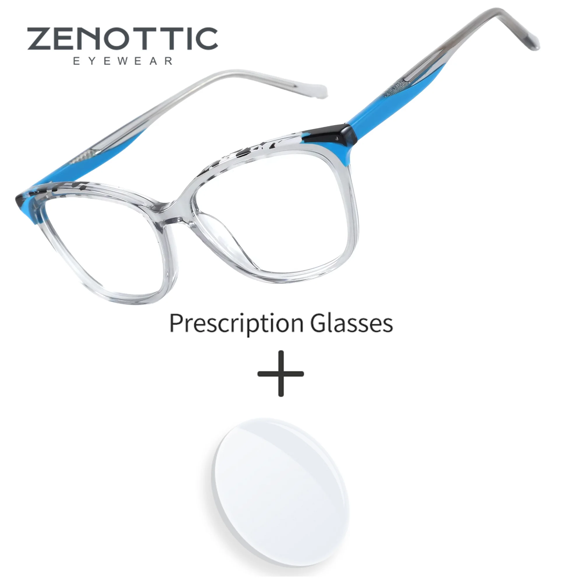 ZENOTTIC-gafas graduadas de acetato transparente con forma de mariposa para mujer, lentes ópticas antiluz azul, gafas de moda, talla XXS