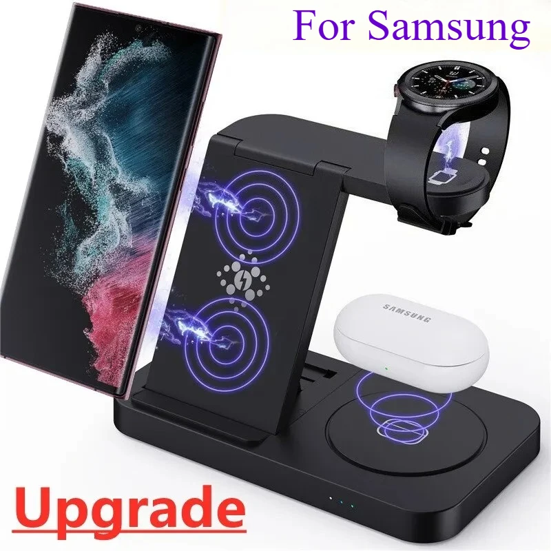 3-in-1-折りたたみ式ワイヤレス充電スタンド-samsung-galaxy-携帯電話、腕時計、イヤホン対応-アップグレード高速充電ステーション-デスクトップ充電器