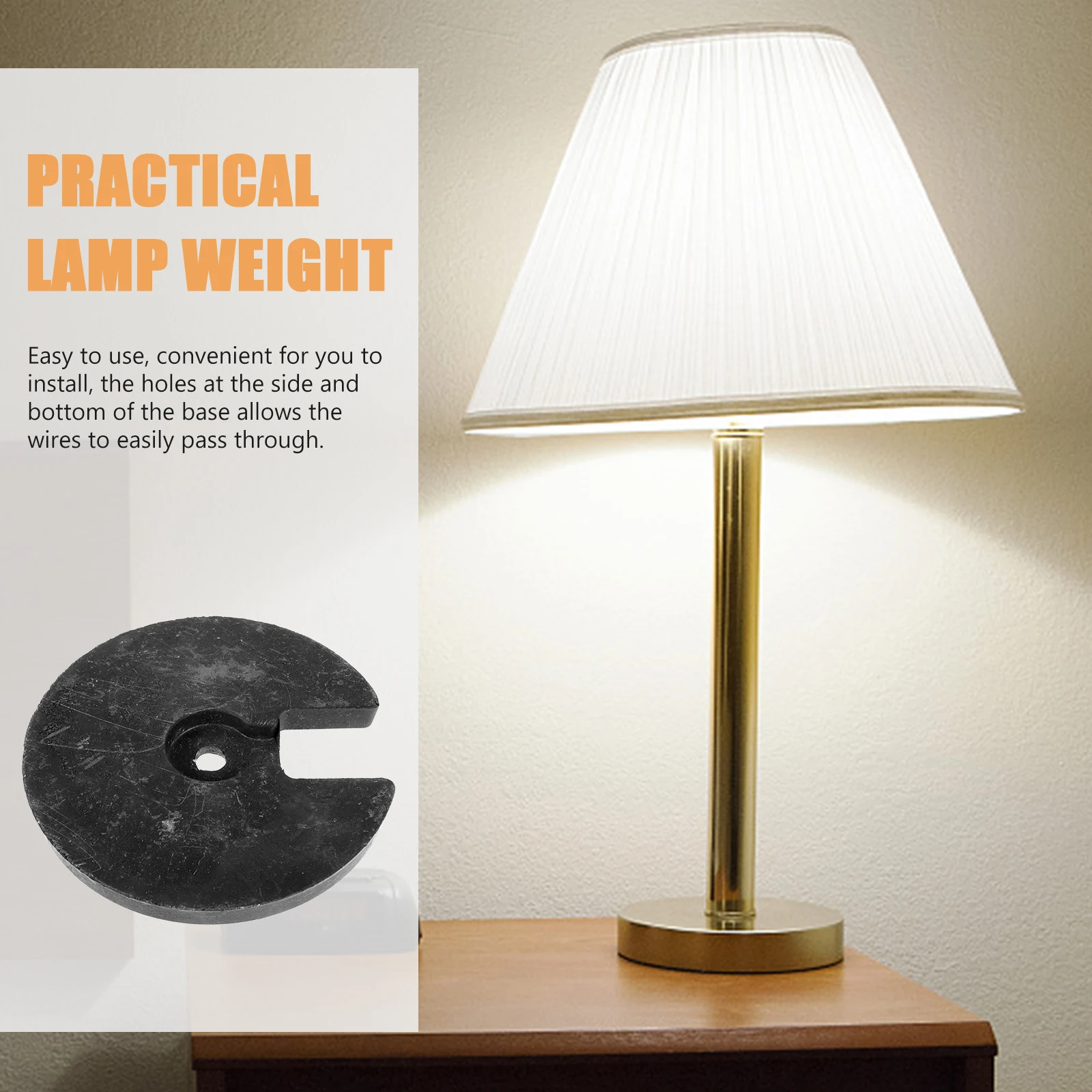 

Plastic Table Lamp Base Safe Simple Style Versatile Bedroom Living Room Study Office Reusable Weighted Round Base DIY