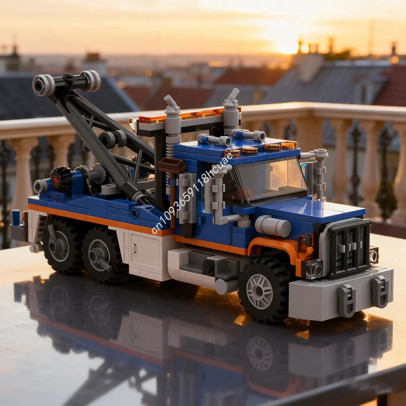 

413pcs MOC Heavy Wrecker Tow Truck City Trafficed Model Christmas Gifts Building Blocks Architecture DIY Toy Creative Idea Brick