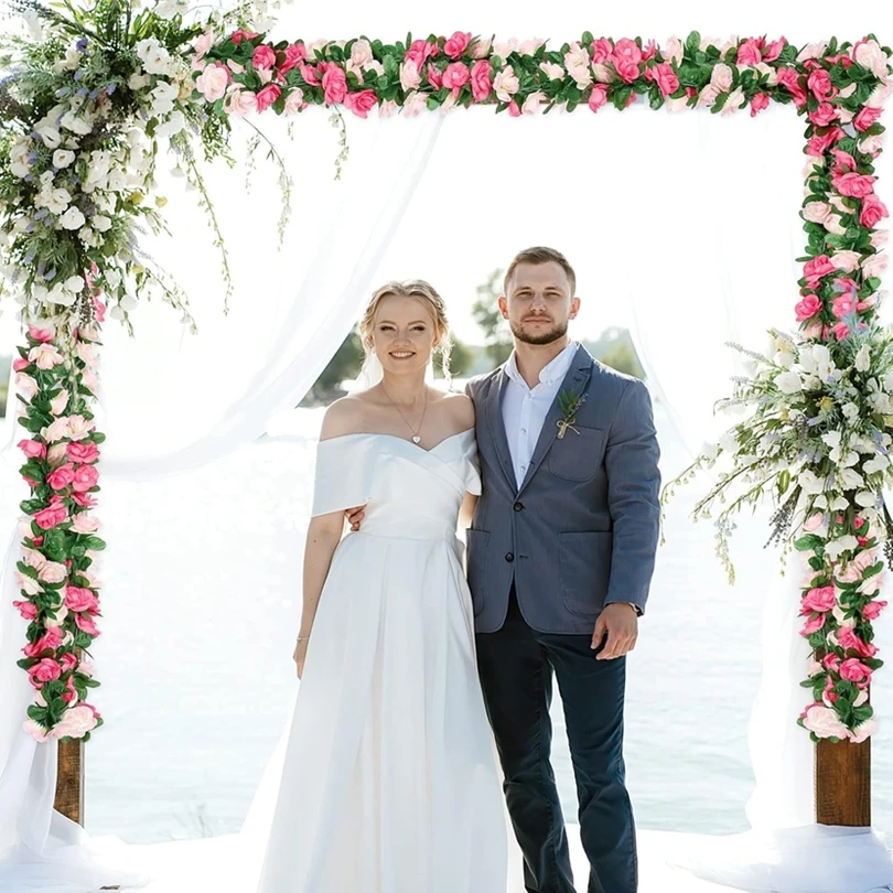 

5PCS Artificial Roses Flowers Wedding Home Room Table Centrepiece Hot Sale Garden Arch Bridge Christmas Rattan Photo Wall Decor