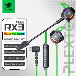 PLEXTONE RX3PLUS gaming earphones in ear cable earplugs TypeC with microphone, esports PUBG, sound recognition CSGO