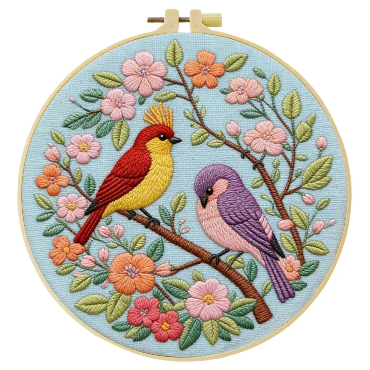 1 Stück 20X20CM/15X15CM 7,87/6,3 Zoll Vogel-Stickerei-Starter-Kit DIY-Kit DIY-Stickerei-Set Handarbeiten Nadelkunst Heimdekoration – Detail 3