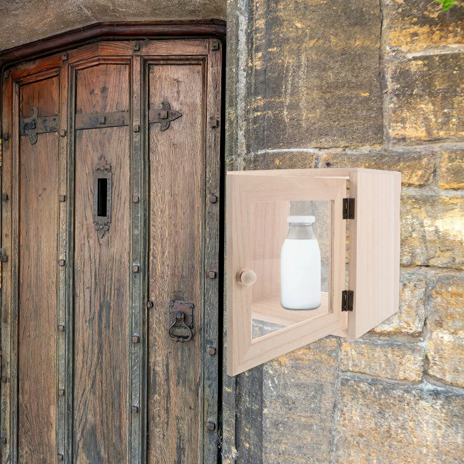 

Weatherproof Wall Mount Mailbox Lockable Milk Box Outdoor Storage Beige Home Decor Milk Box Holder Collection Boxes