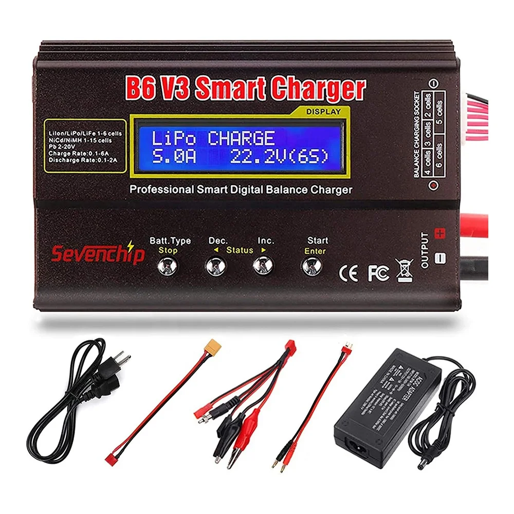 IMAX B6 V3 80W 6A Digital Battery Charger Unisex Toy for LiHv Lipo NiMh Li-ion Ni-Cd with 15V 6A Adapter Power Supply