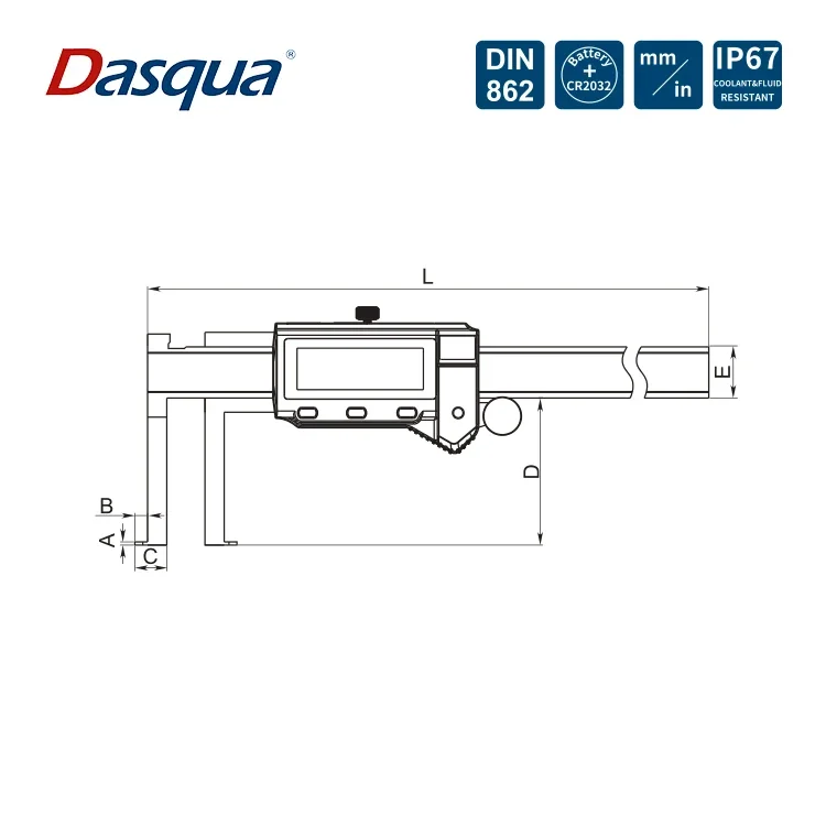 Stainless Steel 10-150mm 11-200mm 12-300mm 0.01 Resolution Digital Inside Groove Measuring Caliper Metrology