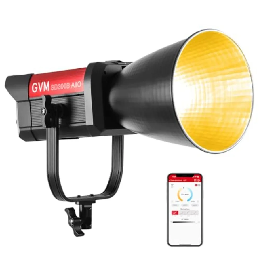 

【New model】GVM 300W LED Video Light 221950lux/1m AIO SD300B Photography Lighting Kit with APP Control 2700K-6800K Studio Light