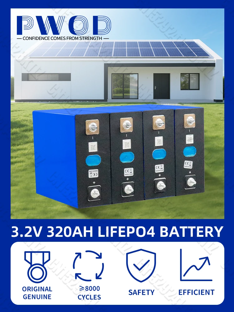 Lifepo4-Batterie 320 Ah 3,2 V brandneue 8000 Zyklen wiederaufladbare Batterien DIY 12 V 24 V 48 V RV EV Boot Golfwagen Yacht Van Zellenpaket