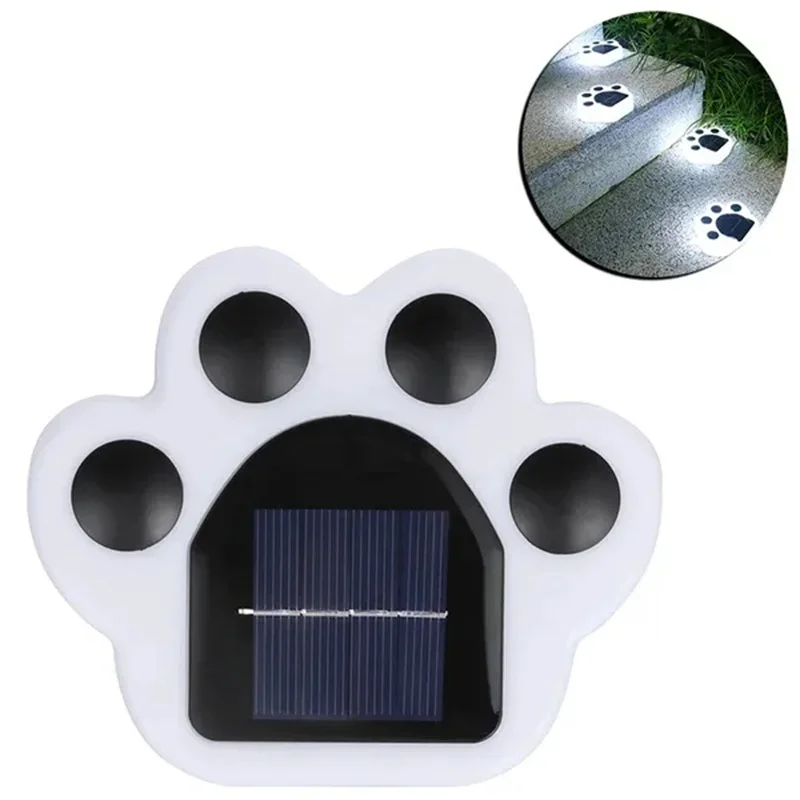 Luces LED solares impermeables para jardín, cadena de luces decorativas con estampado de perro y gato