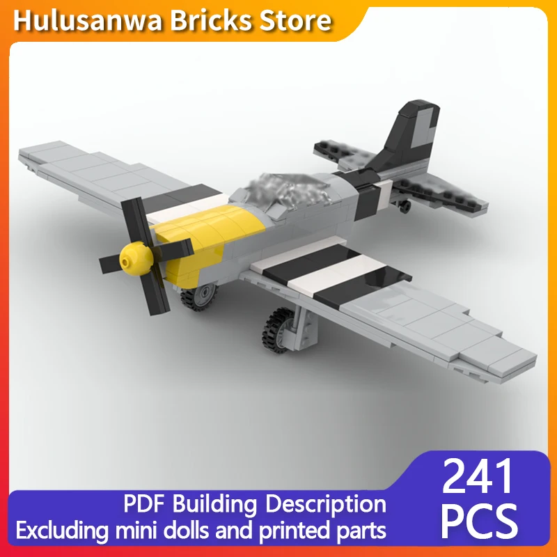 

P-51 Mustang WW2 Военный истребитель Модель MOC Строительные кирпичи Военное оборудование Модульные подарки Праздник Сборка Детские игрушки Костюм