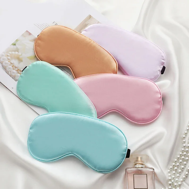 Silk Sleep Eye Mask Padded Shade Eye Cover Patch Sleeping Mask Eyemask Blindfolds Travel Relax Rest Women Men
