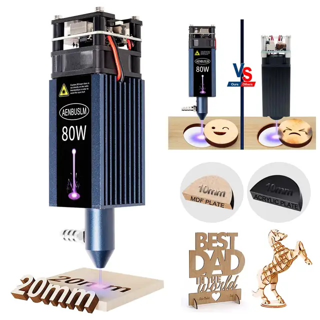AENBUSLM 40W 80W Laser Engraving Head Blue Light Laser Module 450nm