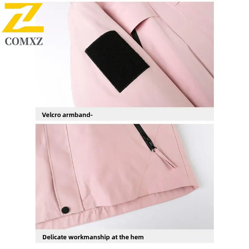 COMXZ 3 in 1 Autumn Winter Windbreaker Detachable Two Piece Set Polar Fleece Inner Layer Couple Thermal Down Jacket Casual Coat