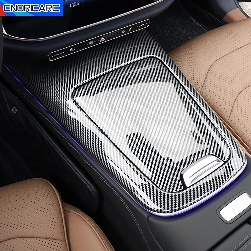 

Крышка панели управления консолью автомобиля, отделка из углеродного волокна для Mercedes Benz E Class W214 2024, аксессуары для интерьера автомобиля, наклейка