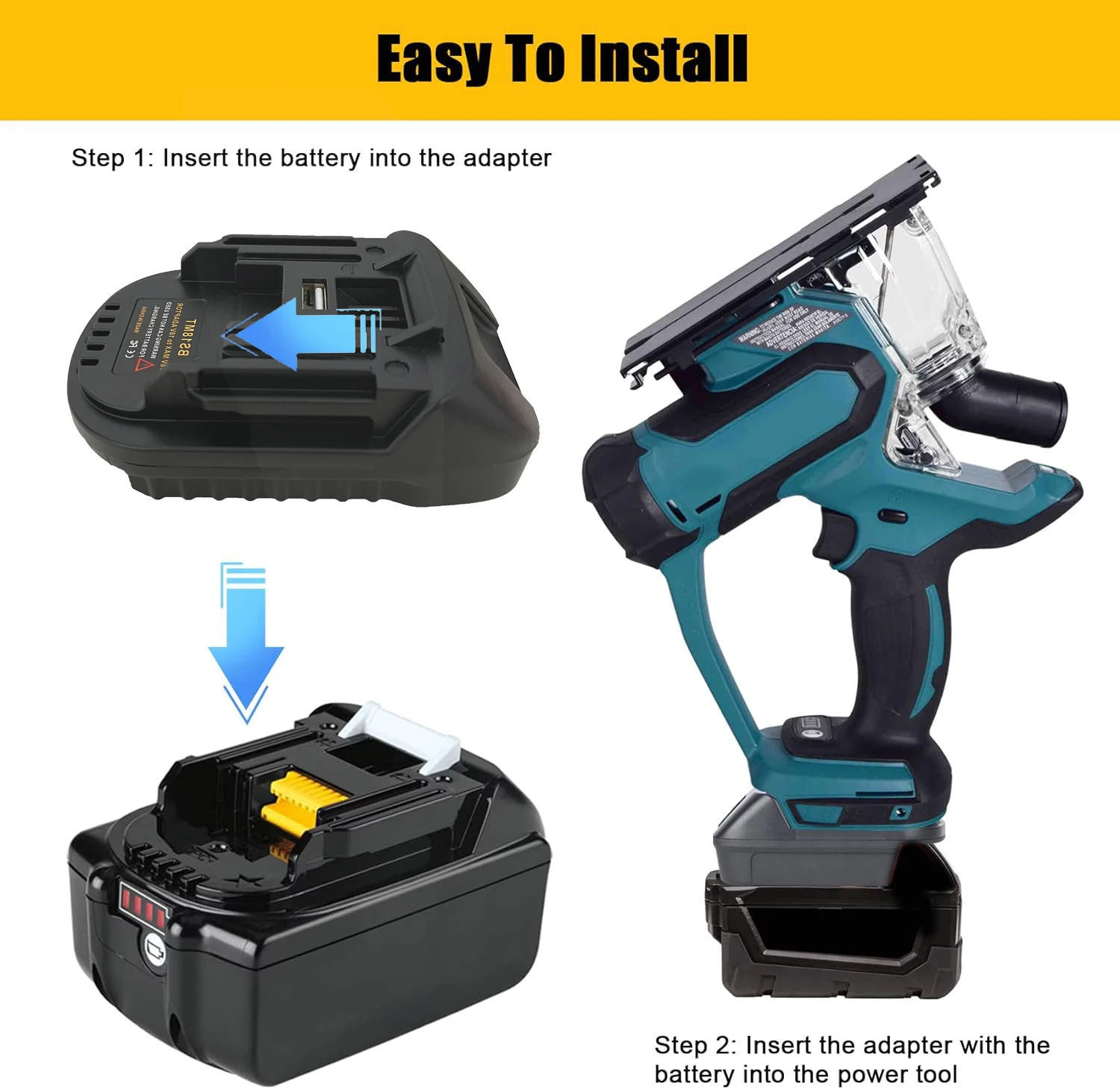 Adaptador de batería para Bosch, convertidor de 18V a Makita con USB para herramienta eléctrica Makita de 18V, BAT618, BAT609G, BS18MT