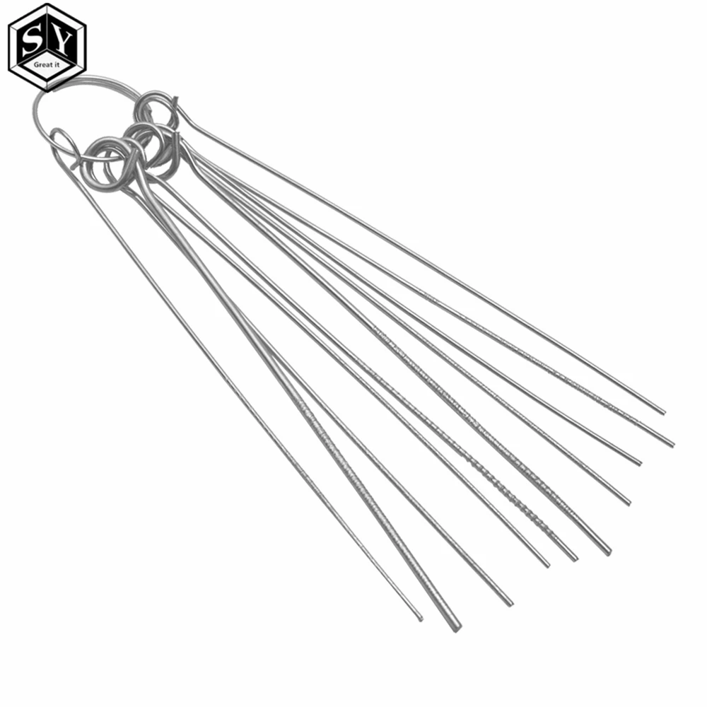 Ensemble d'outils de réparation de soudage à dessouder, circuit électronique PCB, acier inoxydable, trou traversant, 80mm, 0.7-1.3mm, 10 types