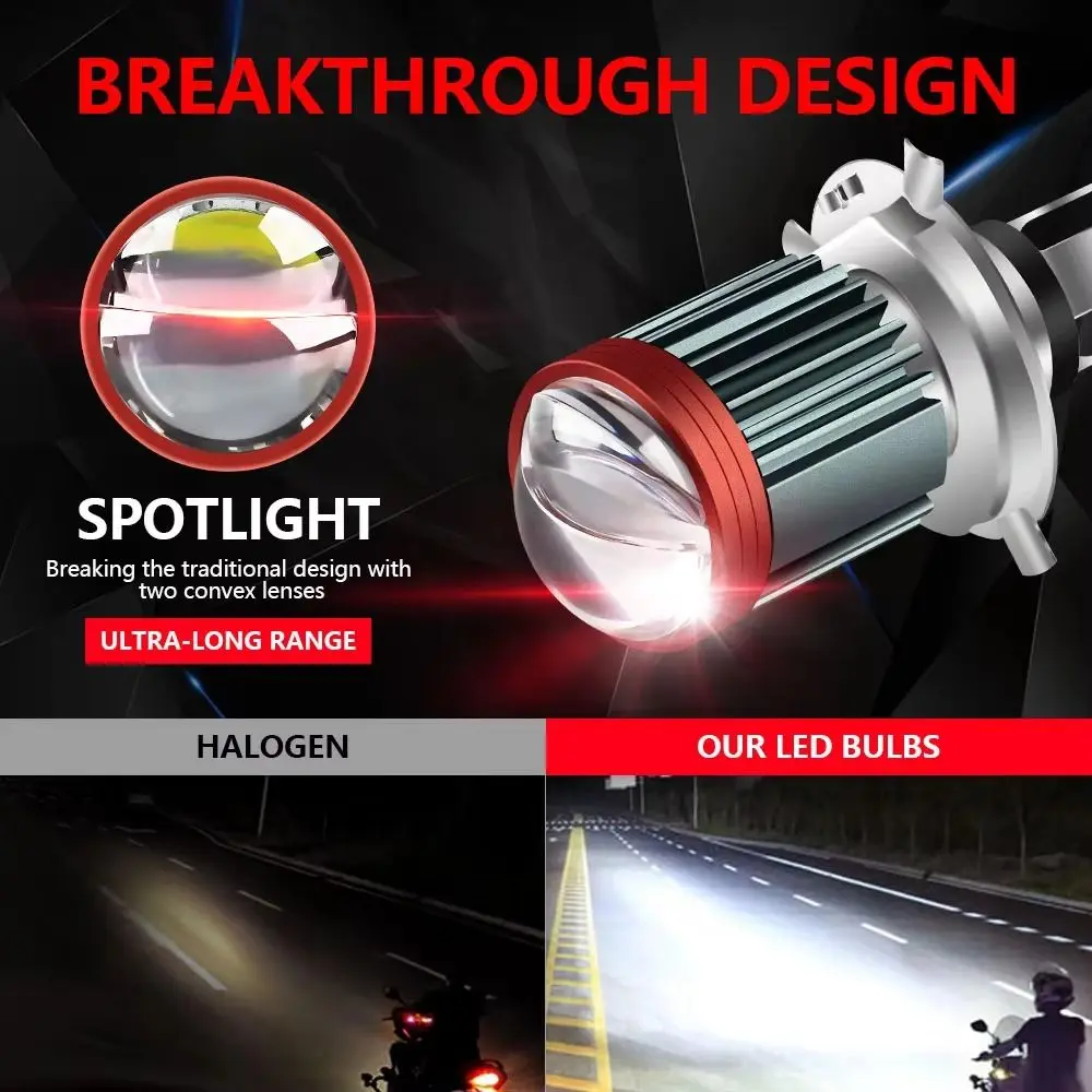 H4 LED H6 BA2D Motorcycle LED Headlight Bulb High Low Beam Dual Color Dual Color DRL Beam Light White Yellow Waterproof