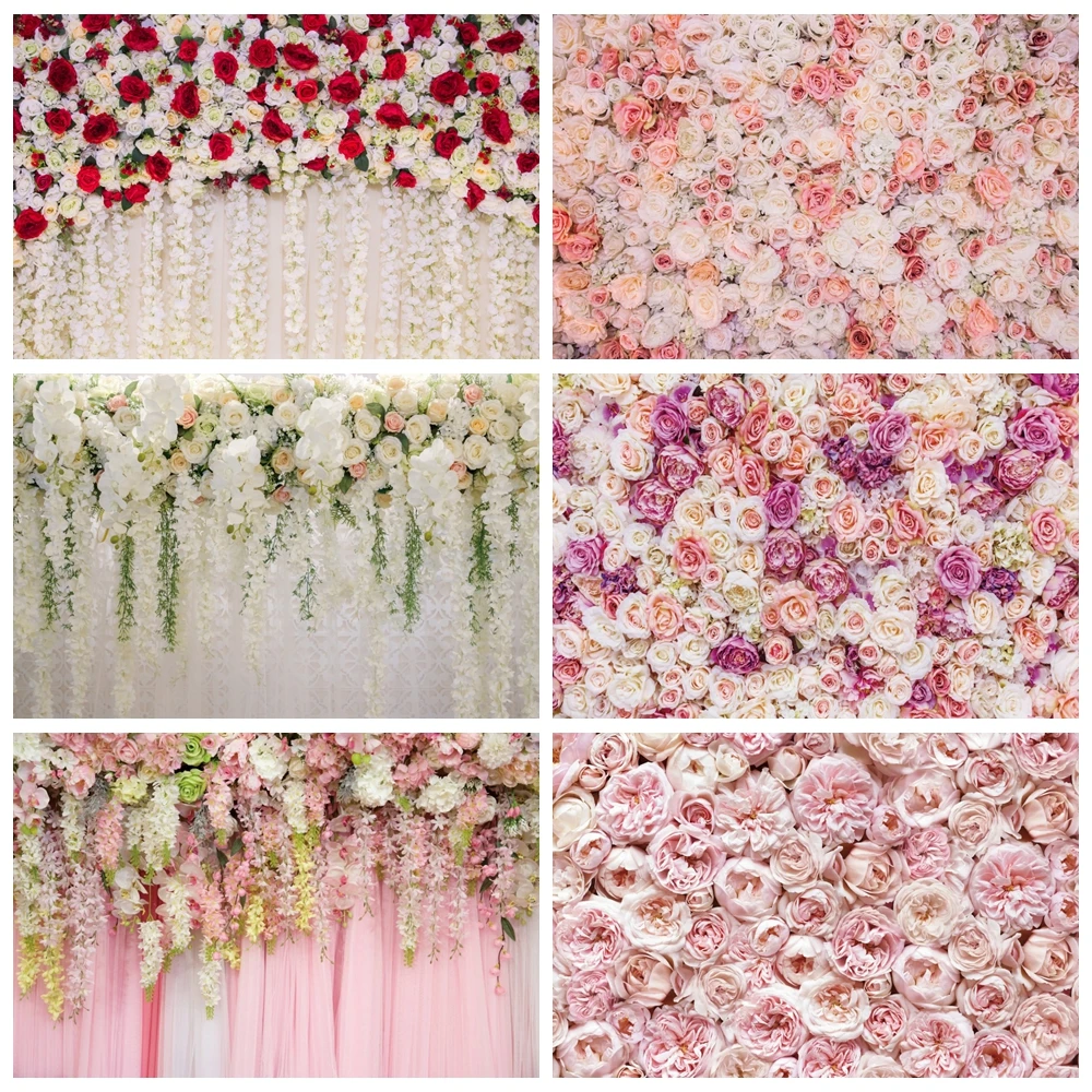 

Floral Flower Wall Backdrops Marriage Ceremony Wedding Birthday Decoration Bridal Shower Photo Background for Photography Props