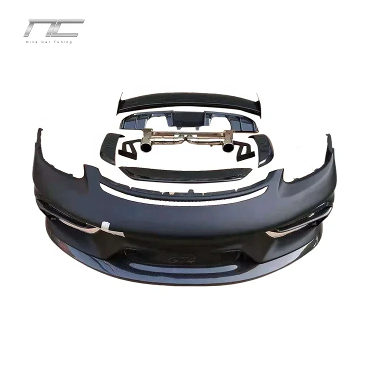 

GT4 Style 718 Body Kit Front Bumper Rear Diffuser Spoiler for Porsche 718 Boxster Cayman