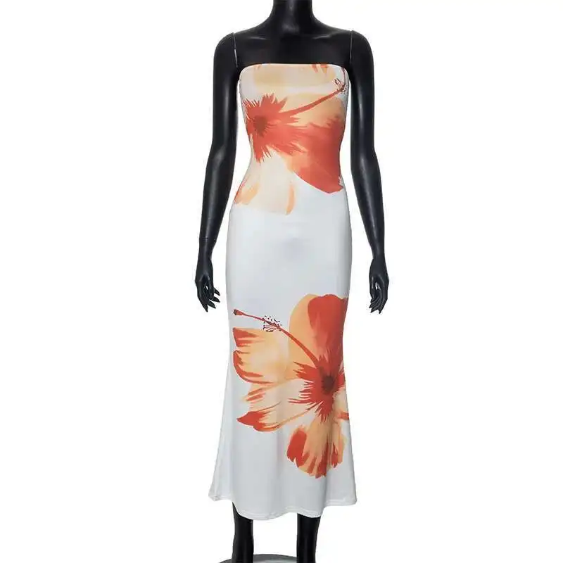 Women Floral Pirnt Bohenmia Dress Strap Camisole Dress 2025 Spring/Summer Flower Printed Dress