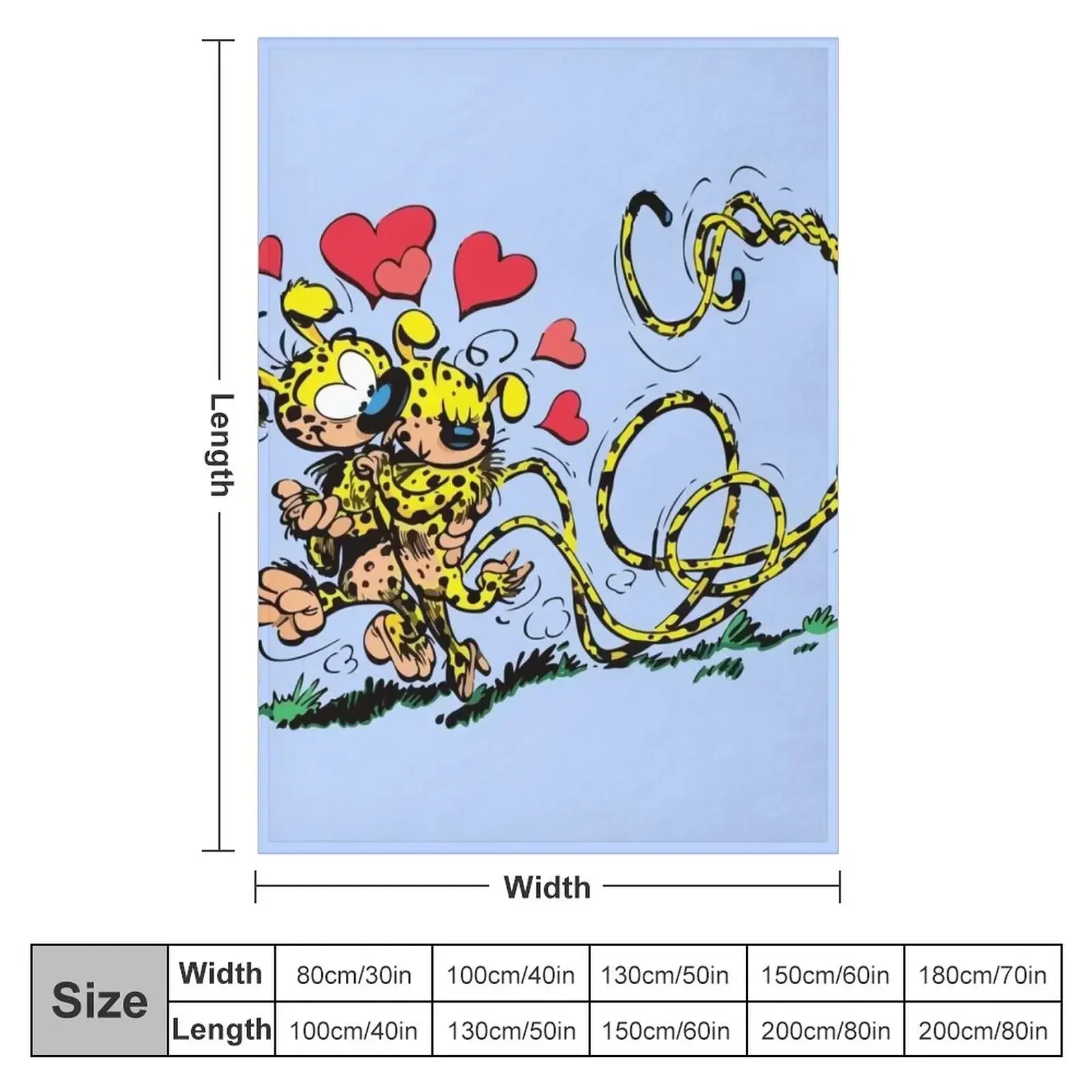 Marsupilami in love / Light blue Throw Blanket Furrys Moving halloween Decoratives Luxury Thicken Thermals For Travel Blankets