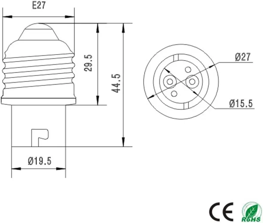 E27 to B15 B15D BA15D Lamp Socket Adapter PBT Flame Retardant Bulb Base Converter for Sewing Machine Light Fixture 1Pcs