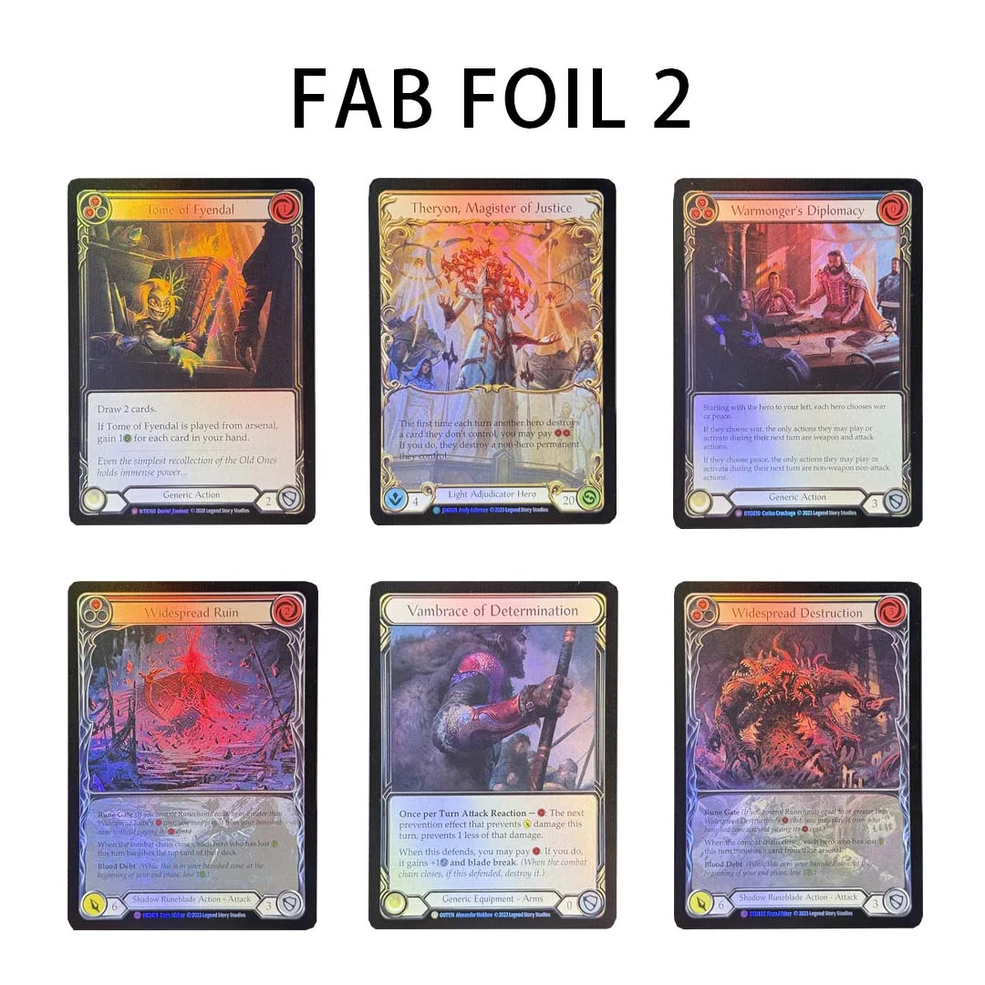 FAB Majestic & Hero Foil Cards Proxy, Rainbow Holo Cards Featuring Mechanologist Bard Light Adjudicator Shadow Runeblade