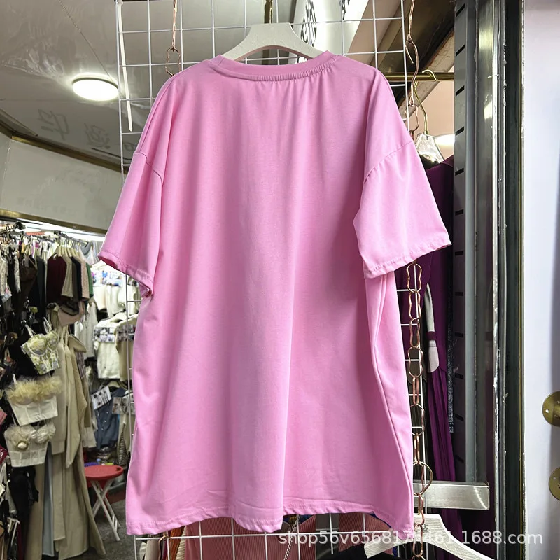 Heavy Industry Design Sense Sequin Five-Pointed Star Loose Short-Sleeved T-shirt Summer Fashion Casual Versatile Top Kawaii Tees
