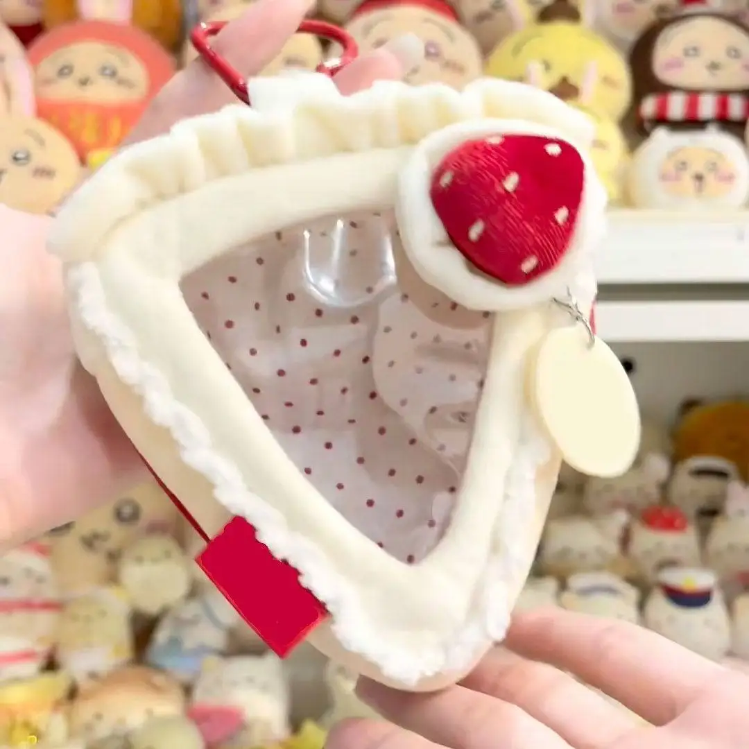 In Stock Morebunny Strawberry Cake Cotton Doll Transparent Storage Bag Cute Ins Plush Display Pouch Keychain Pendant Friend Gift view 5