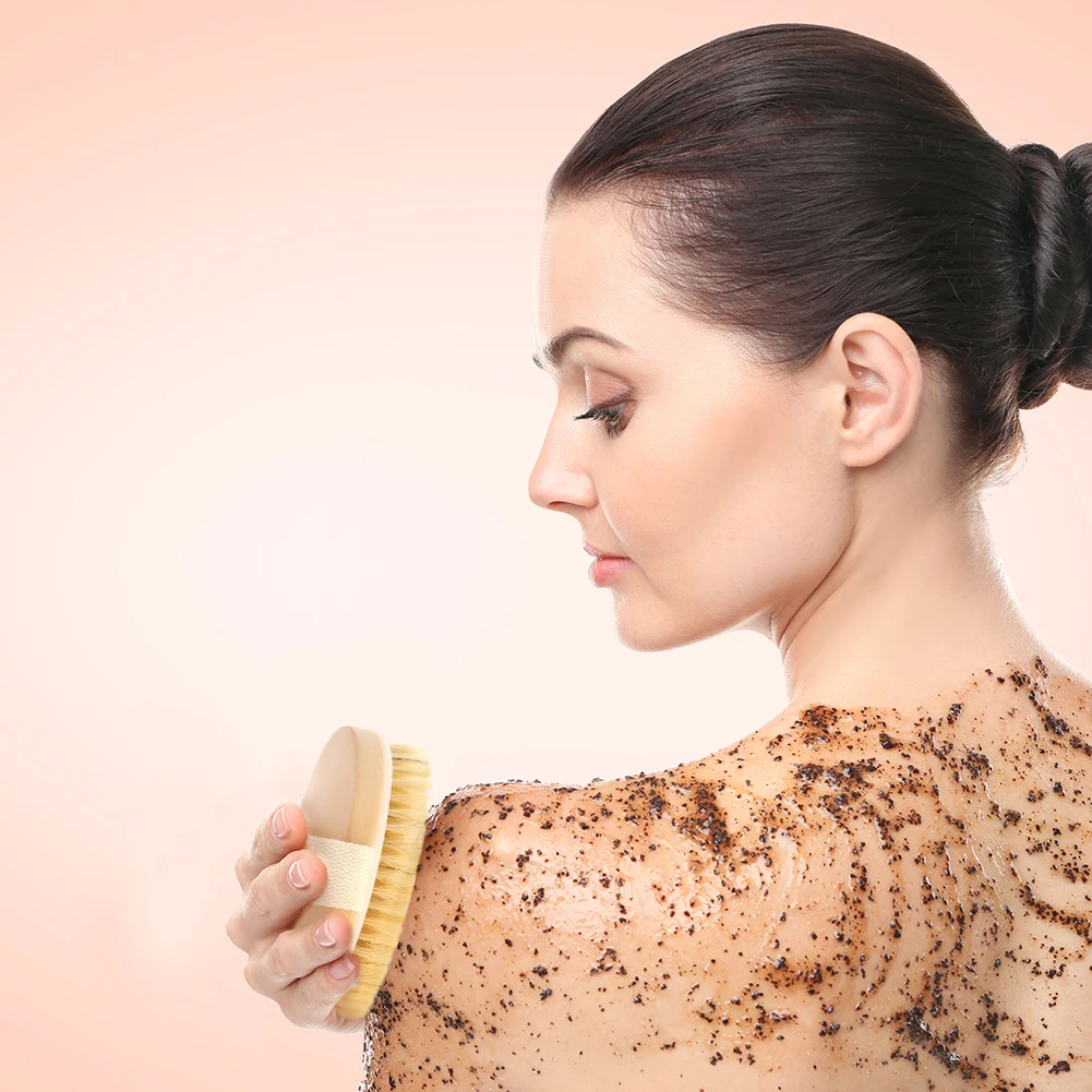 

Отшелушивающая щетка с мягкой натуральной щетиной, массажная щетка для душа и ванны, щетка для мытья тела для улучшения кровообращения