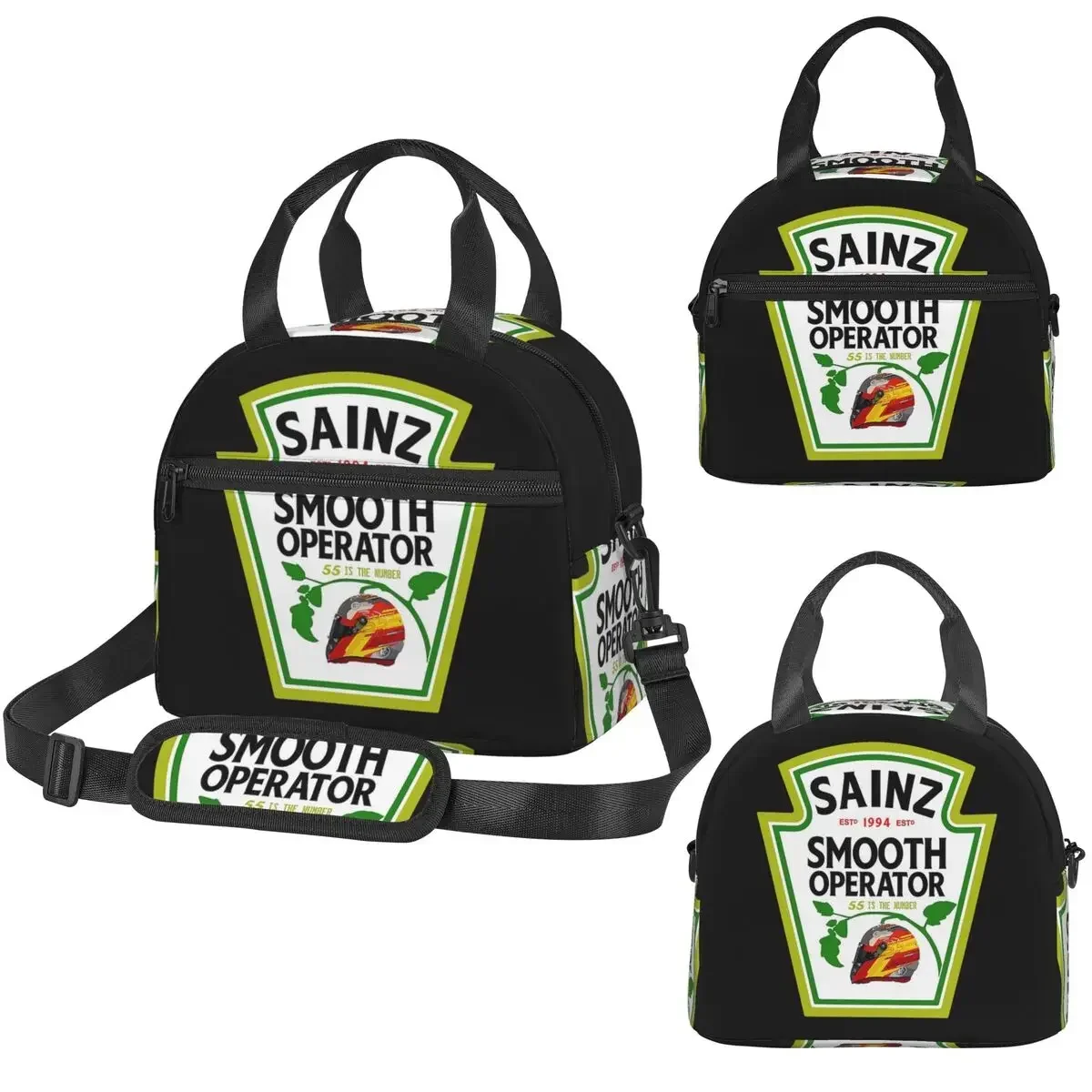 Carlos Sainz Smooth Chili Sauce Insulated Lunch Bag for Women Office Cooler Thermal Box Tote Portable Lunch Boxes