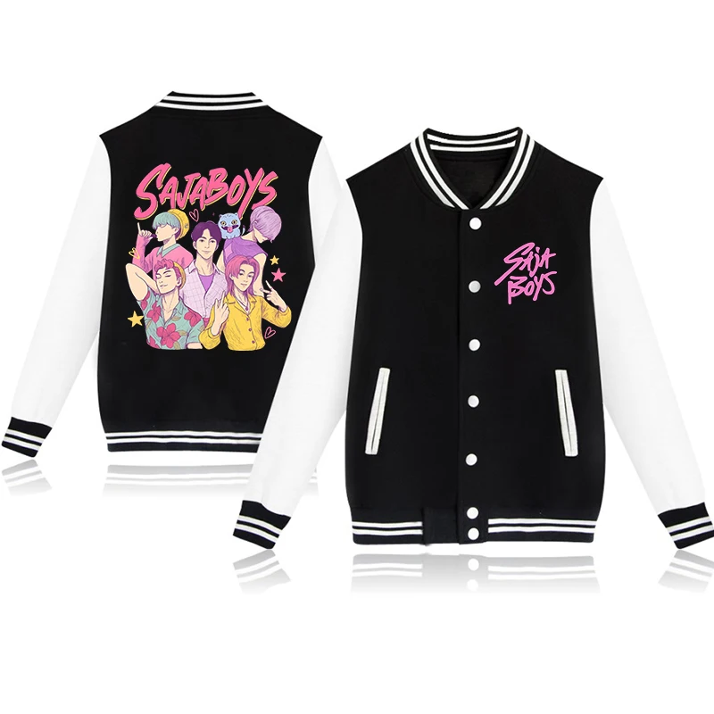 New Kpop Demon Hunters Baseball Jacket Coat Fashion Men Women Sweatshirt Tops Cool Saja Boys Prin Long Sleeve Harajuku Jersey