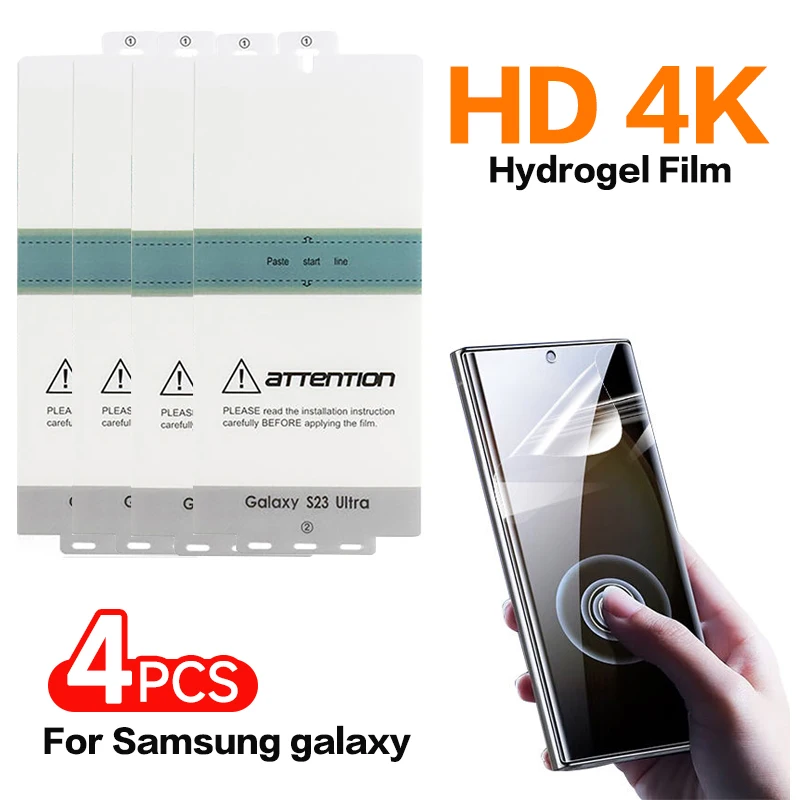 4PCS For Samsung S23 Ultra Hydrogel Soft Film For Galaxy S 22 S22 Ultra S22 Plus High definition soft film