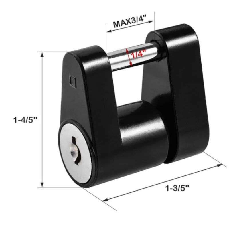 ISURE MARINE 1/4 Inch Small Trailer Lock Trailer Hook Connector Lock RV Truck Connector Zinc Alloy Trailer Accessories