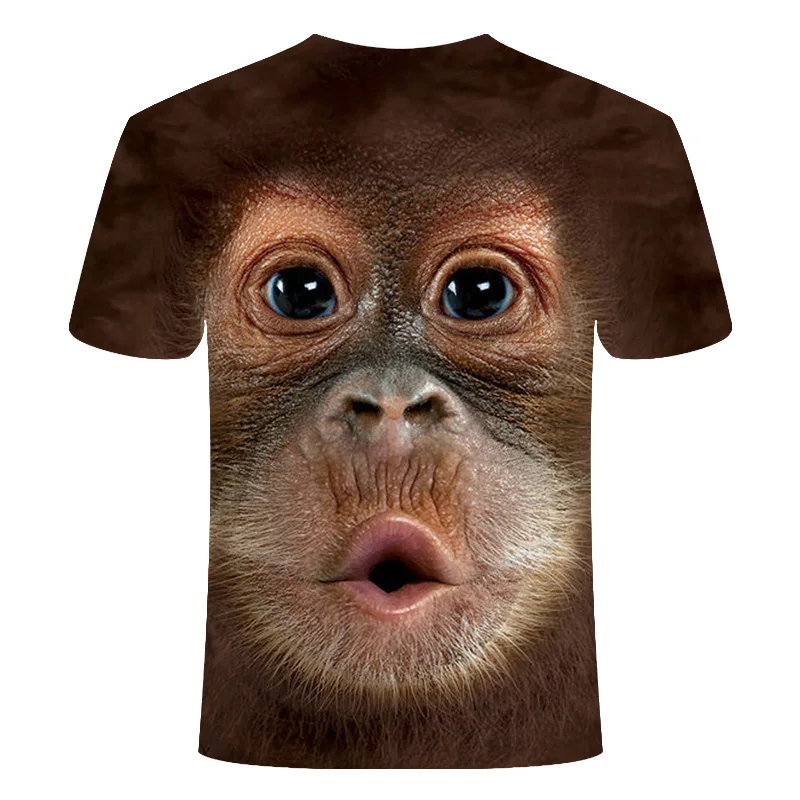 Men's T-Shirts Fashion 3D Monkey Printed Tops Summer Casual Short Sleeve T Shirt Male Funny Clothes O-Neck Loose Oversized Shirt