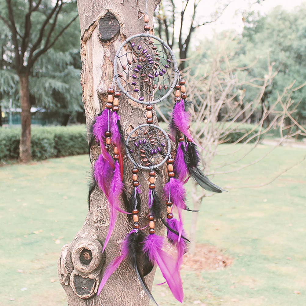 

Charming Weaved Dreamcatcher Decor Purple Hanging Ornament for Car Home Bedroom Living Room Gift Choice Dreamcatcher Decor