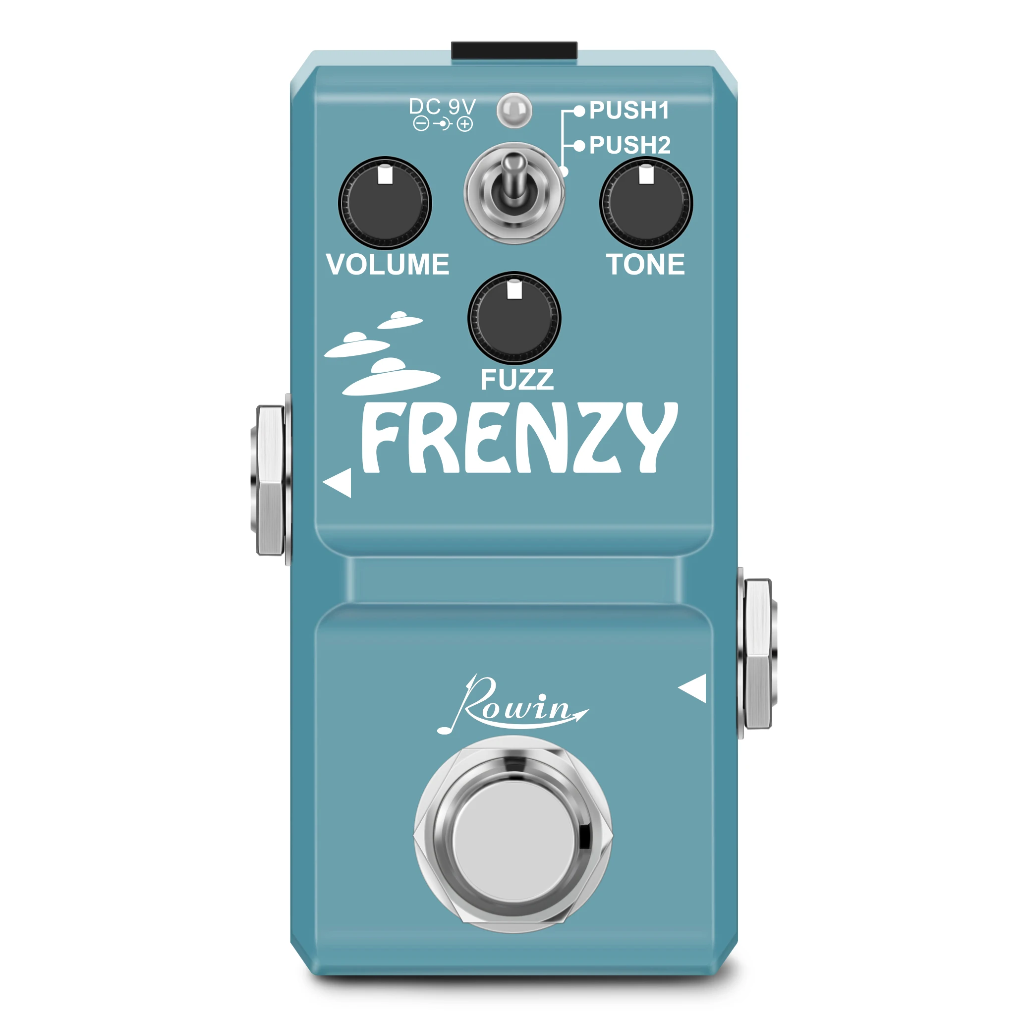 Rowin Electric Guitar Deep Fuzz Pedal Fuzzy Tone Frenzy Tiny Pedal Full Metal Shell 2 Modes For Bass Guitars Fuzz Nano Pedal