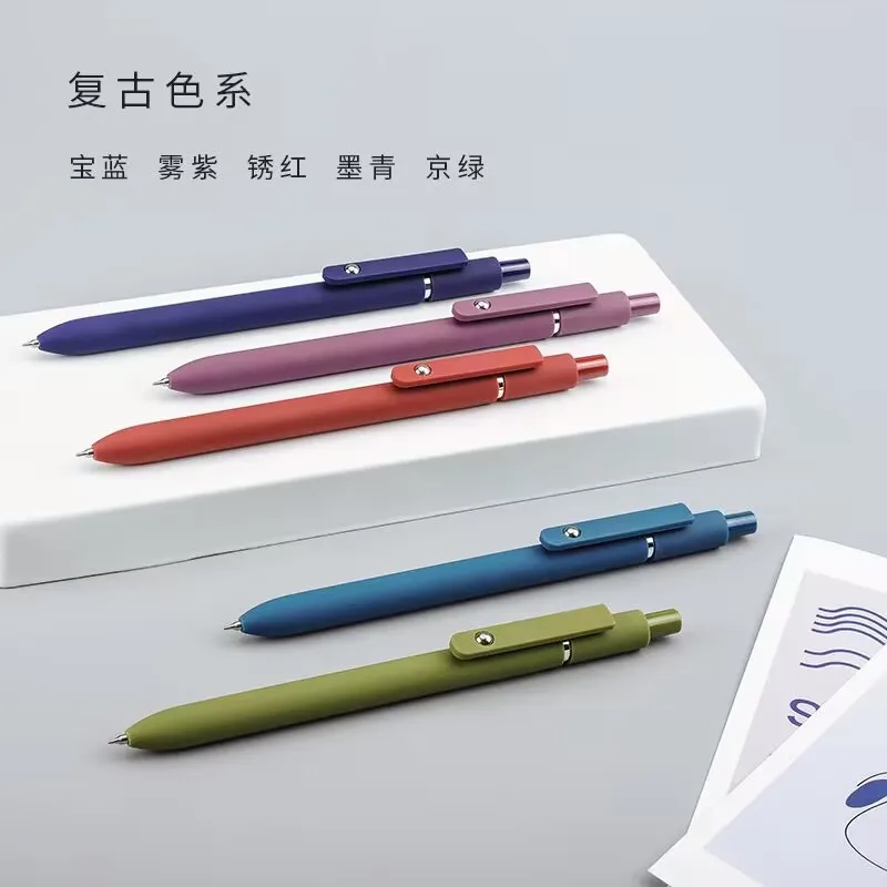 Popular Zanshi Navigation Morandi Retro Color High Beauty Press Neutral Pen for Student Office Use