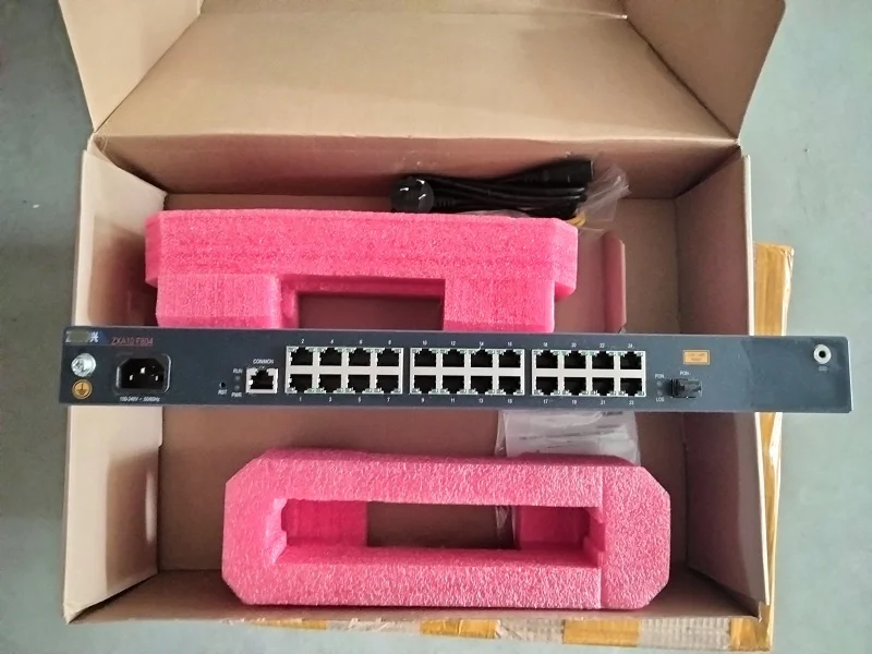 Оригинальный оптический выключатель ZXA10 F804/24FE-G с 24 портами GPON ONU, FTTO или FTTB, может быть установлен на шасси 19 дюймов