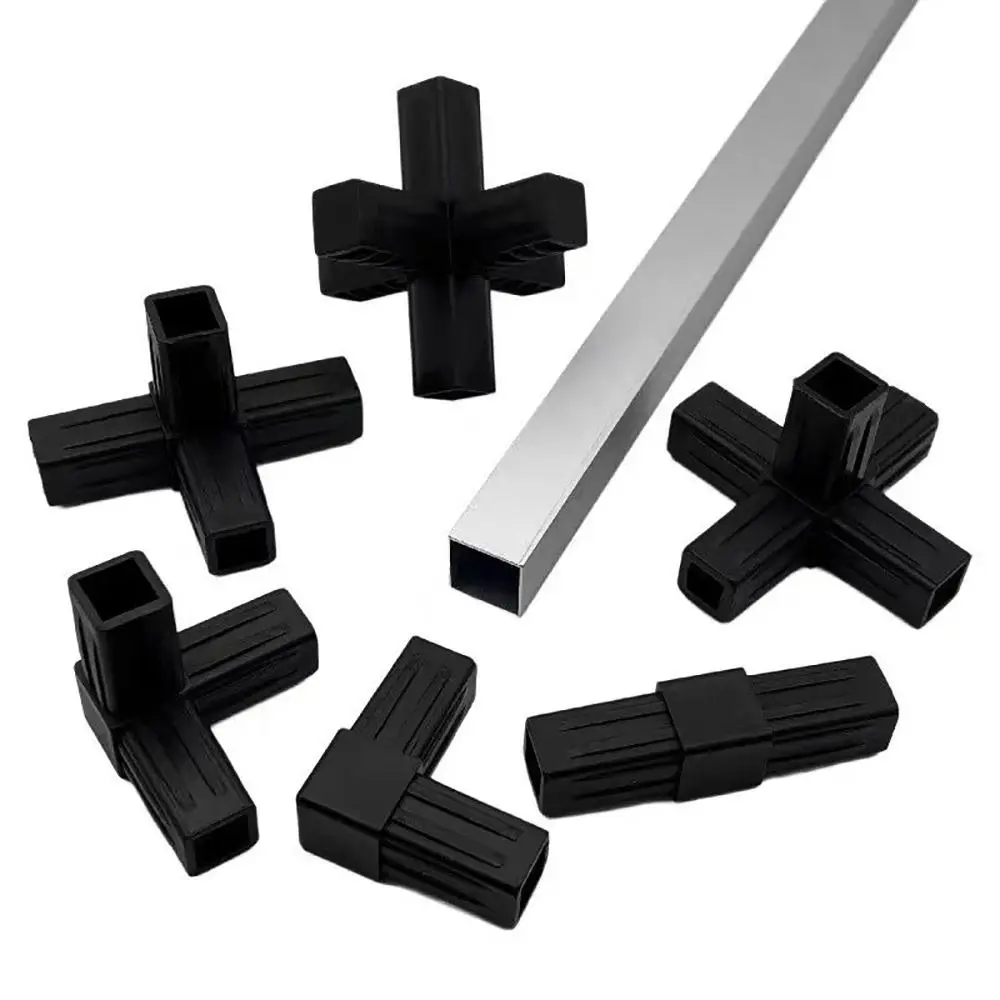 1Pcs 20/25/30mm Square Pipe Fitting 2/3/4/5-Way X-L-T Shape Pipe Angle Code Easy Installation Black Cross Pipe Fitting