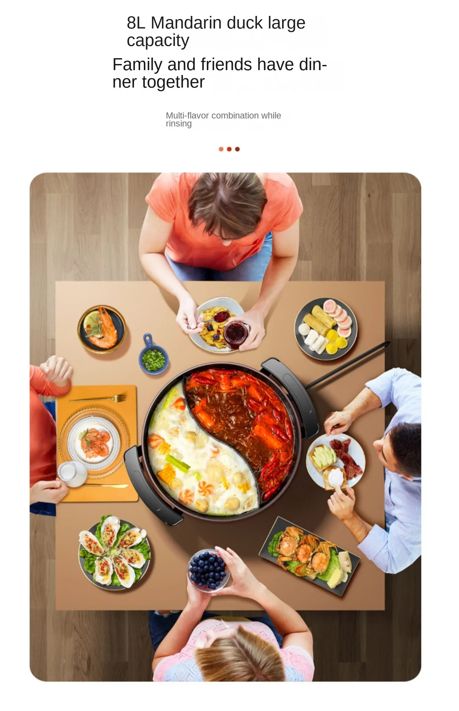 220V Changhong Electric Hot Pot - Non-Stick Pan and Temperature Control for Safe and Healthy Cooking