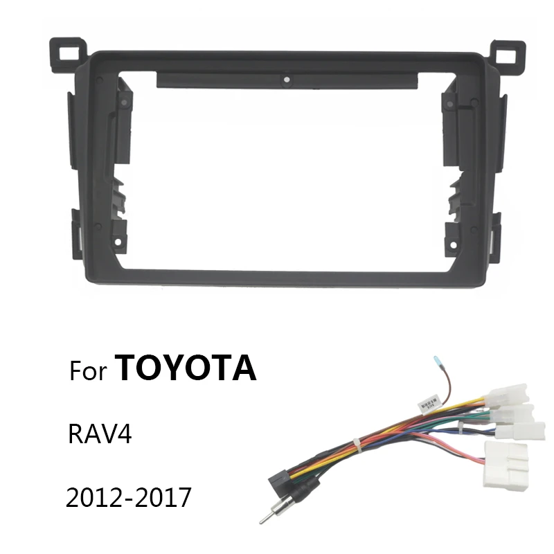 Car Radio Frame Kit Cable Wire Adapter For Toyota RAV4 RAV-4 2012-2017 Auto Stereo Plastic Panel Fascia Mount Bezel