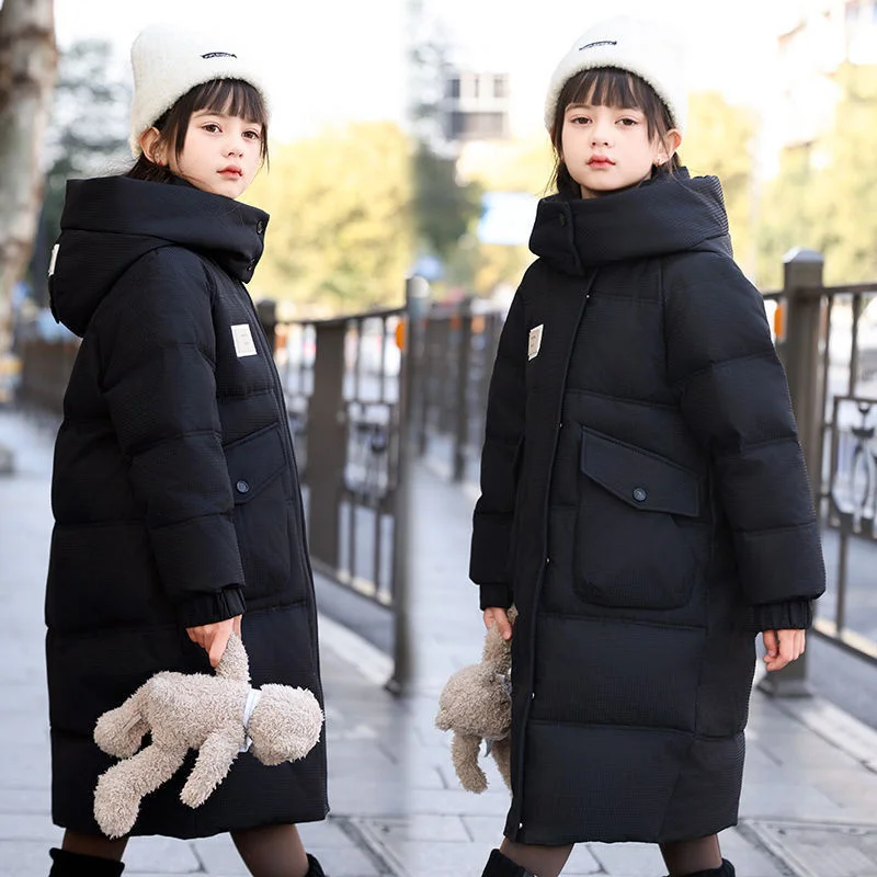 Girls Down Coat Overcoat Jacket Windbreak Outerwear 2024 Yellow Thicken Winter Warm High Quality Christmas Gift Children's Cloth