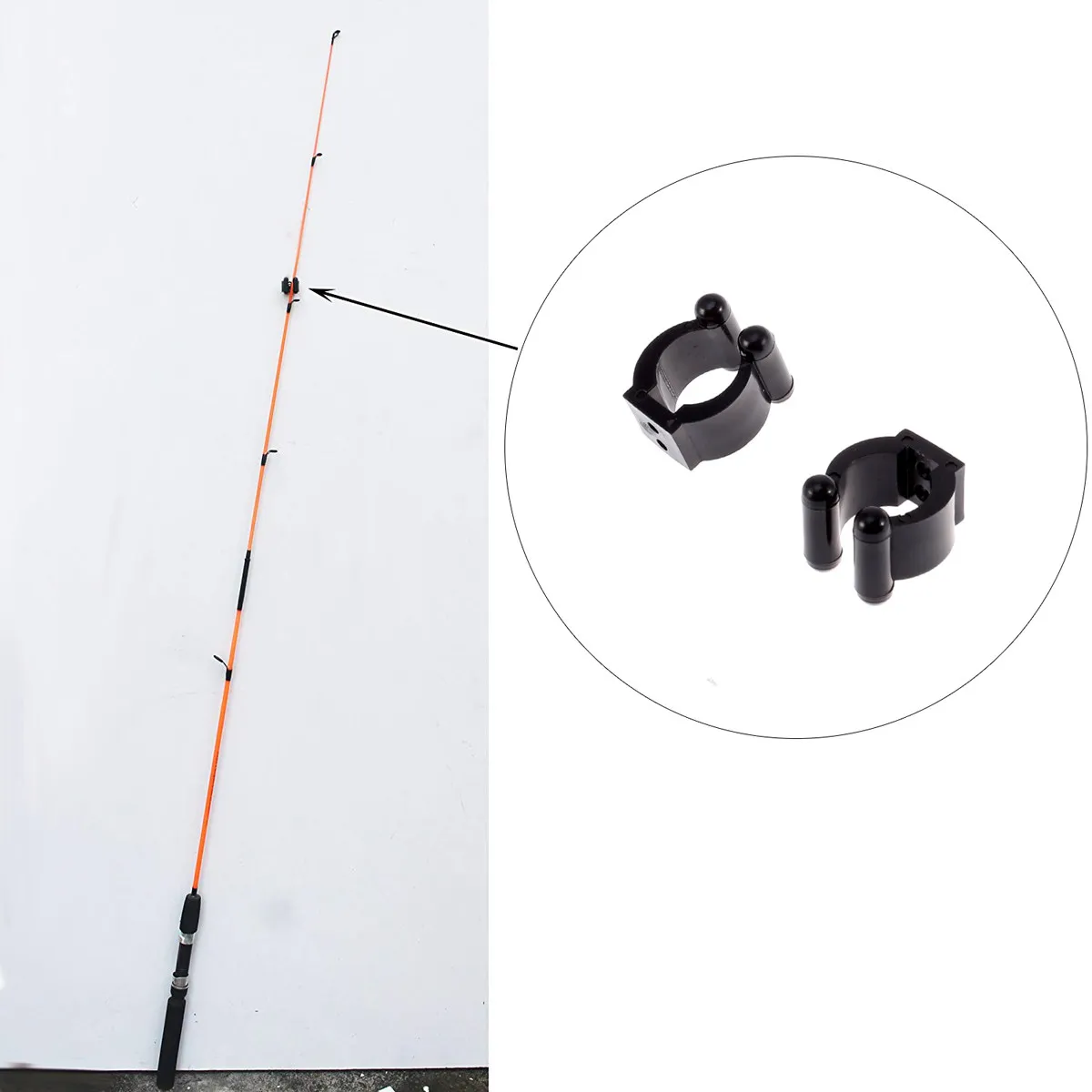 

10 шт. пластиковых держателей для удочек, диаметр 24 мм, с винтовым креплением, органайзер для хранения удилищ, черный держатель для удочек