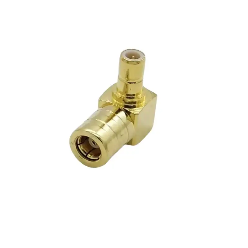 1Pcs Gold Copper 50ohm RF Connector SMB Female 90 Degree Right Angle Type L Solder For Semi-Rigid RG405 RG086 0.086