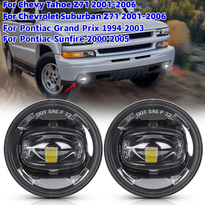 2Pcs Car Front  Bumper Driving Lights LED Fog Lamp For Chevy Tahoe Z71 2001-2006/Chevrolet Suburban Z71 2001-2006