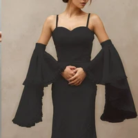 Elegant Chiffon Sleeves Cover Arms Wedding Dress Arm Warmers Accessories Marriage Outdoor Detachable Sleeves for Women 2